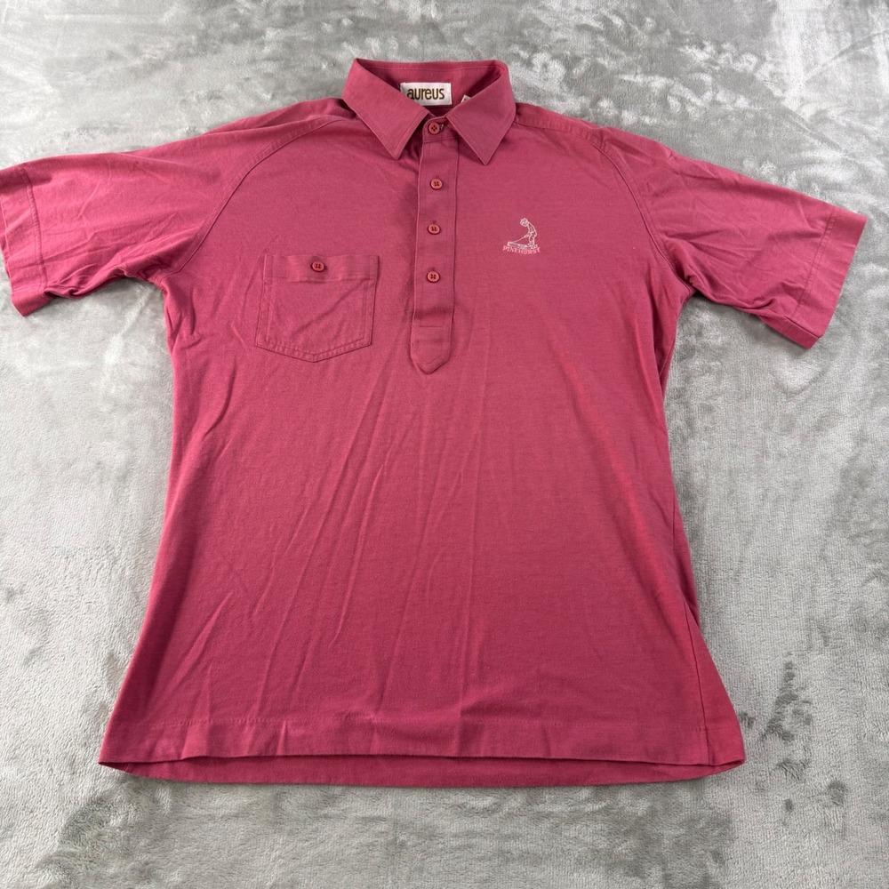 Aureus Vintage Pinehurst Golf Polo Shirt Pink Short Sleeve Cotton Blend womens